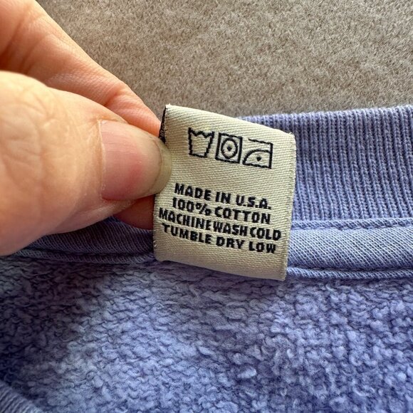Sporty & Rich Unisex Crewneck Sweatshirt Size L Periwinkle Thick Cotton Blank - Picture 5 of 6